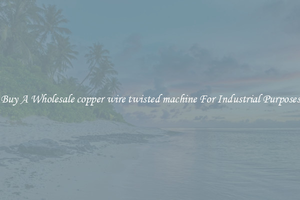 Buy A Wholesale copper wire twisted machine For Industrial Purposes