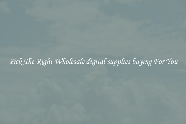 Pick The Right Wholesale digital supplies buying For You