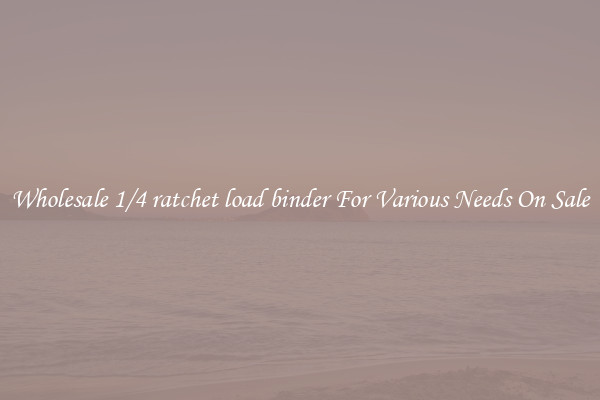 Wholesale 1/4 ratchet load binder For Various Needs On Sale