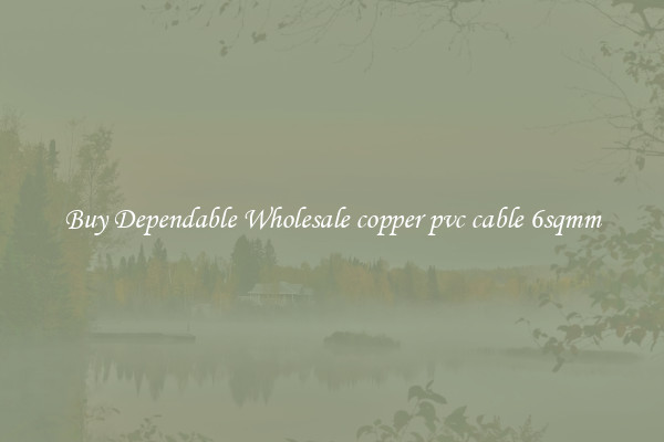 Buy Dependable Wholesale copper pvc cable 6sqmm