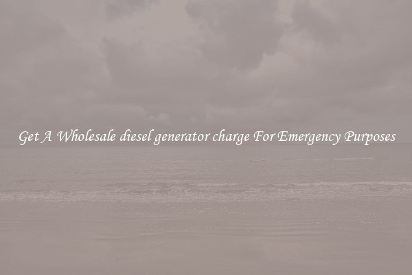 Get A Wholesale diesel generator charge For Emergency Purposes