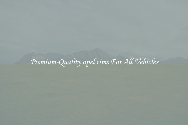 Premium-Quality opel rims For All Vehicles