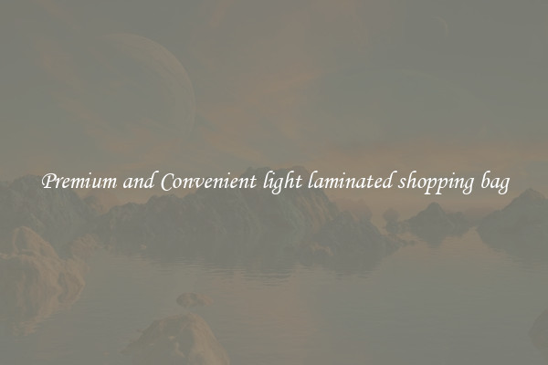 Premium and Convenient light laminated shopping bag